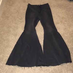 Free people pull on large grey jeans